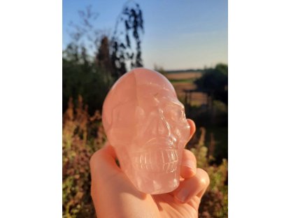 Rose quartz Skull 10cm extra