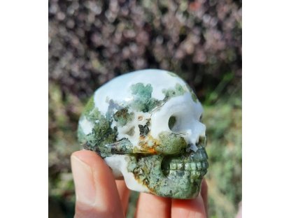 Lebka /Skull/Měchovy Moss Achat/Agate *Chalcedon * 4,5cm