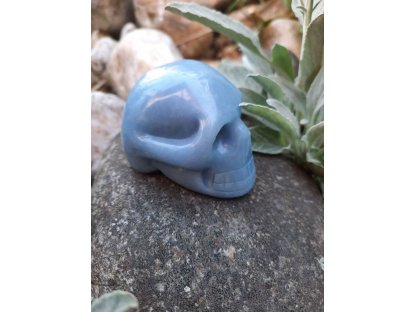 Lebka/Skull /Schädel Angelite/Anděle kámen/Angel Stone 5,5cm 2