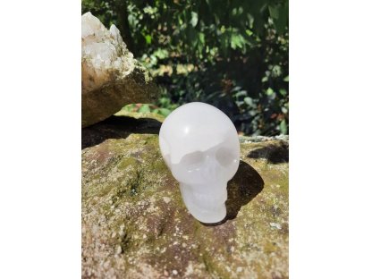 Skull white aventurine quartz 7cm 2