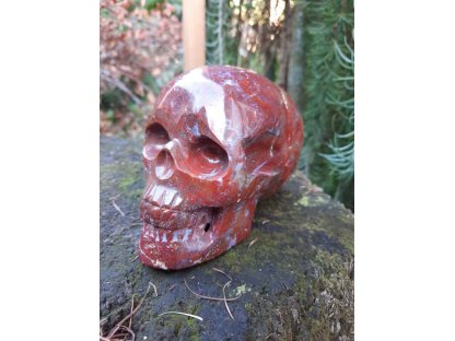 Skull Red Crazy Lace Agate 9cm