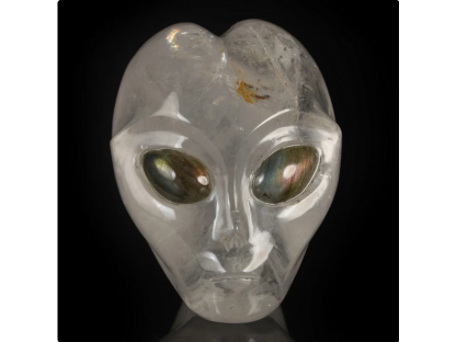 Crystal UFO star being 8cm with labradorite eyes