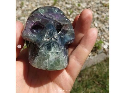 Lebka/Skull/Schädel Fluorite Duhovy/Rainbow XL 7cm 2