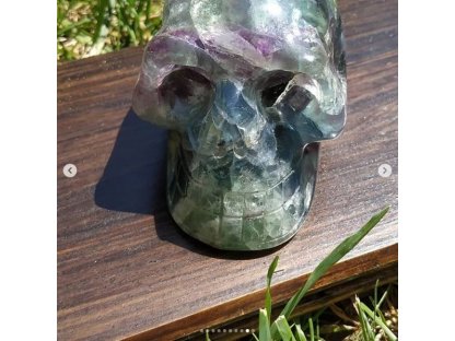 Lebka/Skull/Schädel Fluorite Duhovy/Rainbow XL 7cm