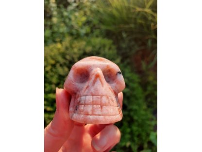 Lebka/Skull /Schädel Himalajski slunečné  kámen/sun stone/Sonne Stein  5,5cm 2