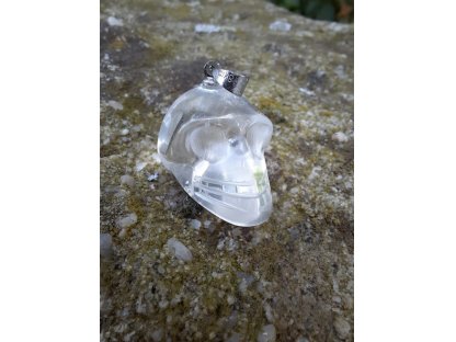 Silver Pendant crystal raven skull  2-2,5cm