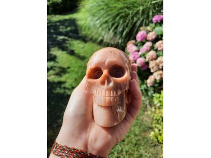 Lebka/Skull/Schädel Měšicni kámen/Moon stone/Mond Stein 10cm