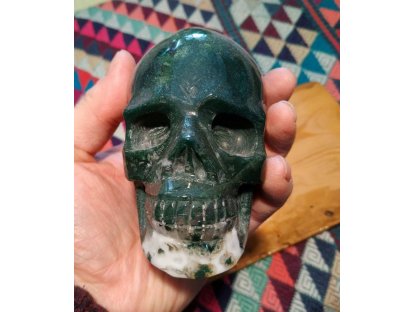 Skull Moss Agate/Chalcedon 8,5cm