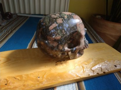 Schädel  Kristal mit Feldspar  speziell Que Sera,Llanite12cm