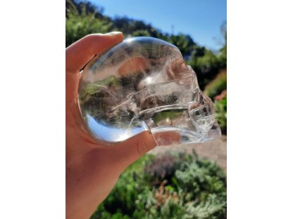 Lebka/Skull/Schädel Zahněda Křistál /Smokey quartz 10cm Extra Cisty/Clear