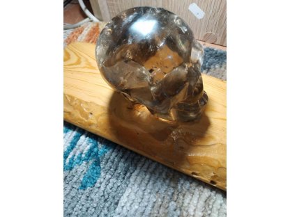 Skull Smokey quartz 10cm 2