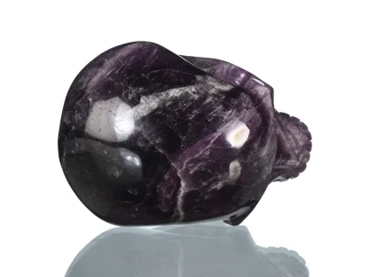 Socha lidské lebky temny Amethyst  Realistik 12cm extra