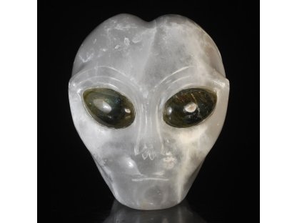 Lebka UFO Star Being/Světlo bidost Selenite Vzácny 10cm