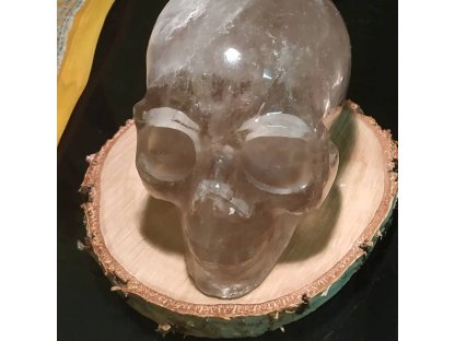Lebka  Zahněda Křistál / Smokey quartz Skull Velka/Big one XL 12cm 2