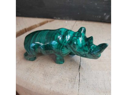 Malachite Rhino 8cm