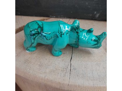 Malachite Rhino 9,5cm