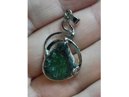 Moldavite/Vltavín Iron Pendant  3,5cm