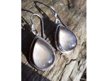 Rosequartz cm/Silver earrings 3cm