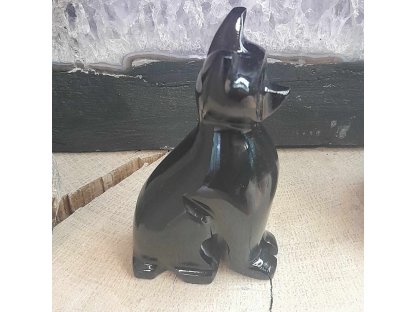 Obsidian černa kočka 10cm 2