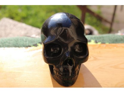 Schwarzes Obsidian Schädel Realistisch 8cm