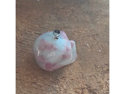 Pendant silver hook skull Rubellite-Tourmaline rare  Extra 2cm 2