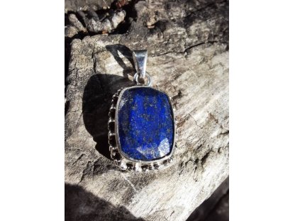 Pendant silver  square  Lapis Lazuli 2,3cm