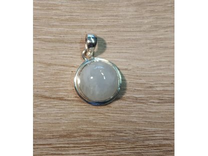 Přivešek ,Pendant,Anhänger Střibro/Silver/Silber kulaty/round měšicni kámen/moon stone 2,5cm