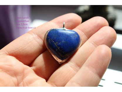 Přívěšek srdíčko,Pendant Heart, lapis lazuli,30mm,Extra