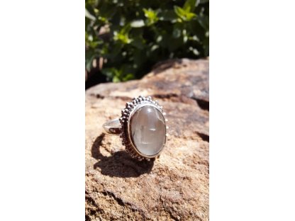 Prsten/Ring střibro/silver Měšicni kámen/-Moon stone-2cm