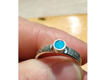 Prsten/Ring Střibro /Silver Tyrkys/Turquoise 2cm