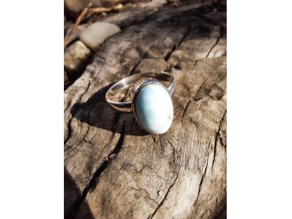 Prsten střibro/Ring silver/ Larimar 2,5cm