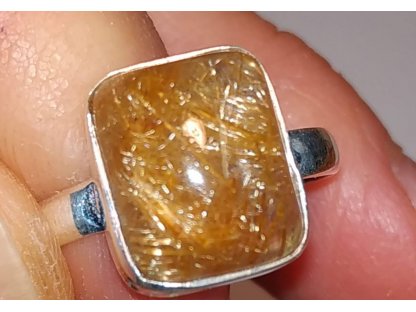 Silber Ring Kristal mit Rutil 2,5cm 2