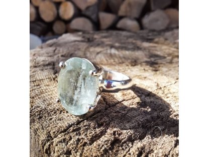 Prsten střibro/Silver/Ring Akvamarin/Aquamarine 2,5cm 2