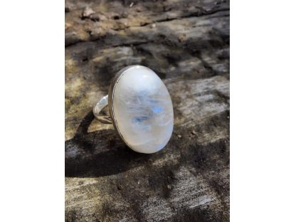 Silber Ring Weisses labradorite 2,5cm extra