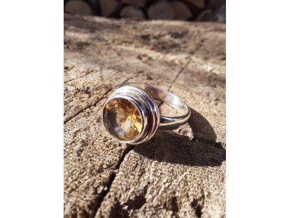 Prsten střibro/Silver/Ring citrine přirodni/natural 2,3cm