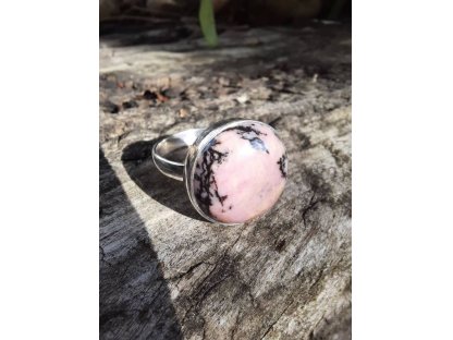 Prsten střibro/Silver/Ring Rhodonite 2cm 2