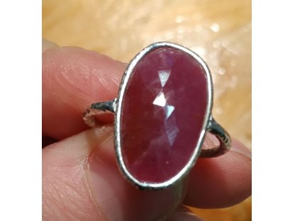 Prsten střibro/Silver/Ring Rubin/Ruby  2cm