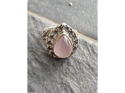Prsten střibro/Silver/Ring Růzenin/Rosequartz /Rosenquartz extra gemmy 3cm 2