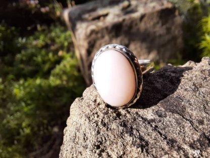 Prsten střibro/Silver/Ring růzovy /pink opal 2,5cm