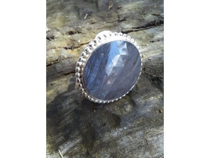 Prsten střibro/Silver/Ring Safir/Sapphire extra 2,2cm