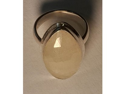 Prsten střibro/Silver/Ring Safir/Sapphire žluta/yellow/Gelb  2,5cm