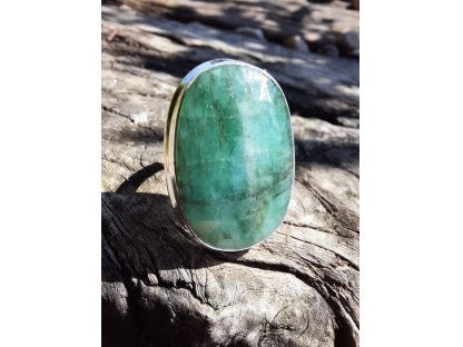 Prsten střibro/Silver/Ring Smaragd/Emerald 2,5cm 2