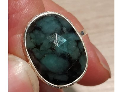 Prsten střibro/Silver/Ring Smaragd/Emerald 2cm