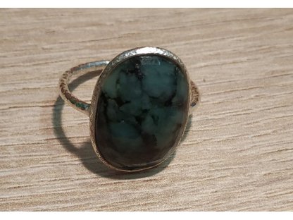 Prsten střibro/Silver/Ring Smaragd/Emerald 2cm 2