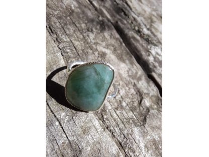 Prsten střibro/Silver/Ring Smaragd/Emerald 3cm