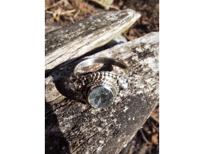 Prsten střibro/Silver/Ring Topaz 2cm 2