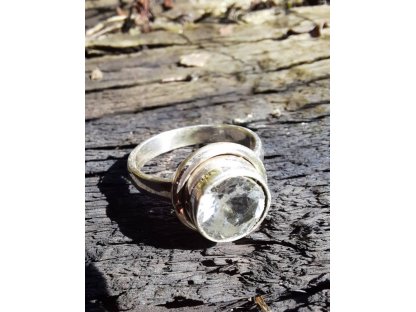 Prsten střibro/Silver/Ring Topaz 2cm 2