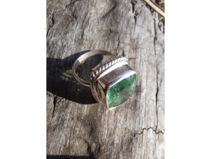 Prsten střibro/Silver/Ring Zeleny/Green/Grunes Fluorite 2,8cm