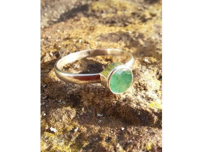 Silver/Ring Smaragd 2cm