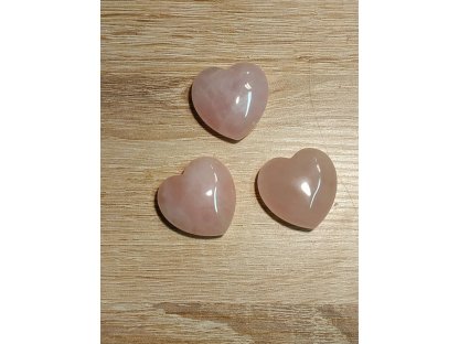 Růzenin,Rosequartz,Heart,Herz Srdce 3cm-5 ks Lot/5 pieces